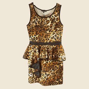Try This! animal print short sleeveless dress S EUC